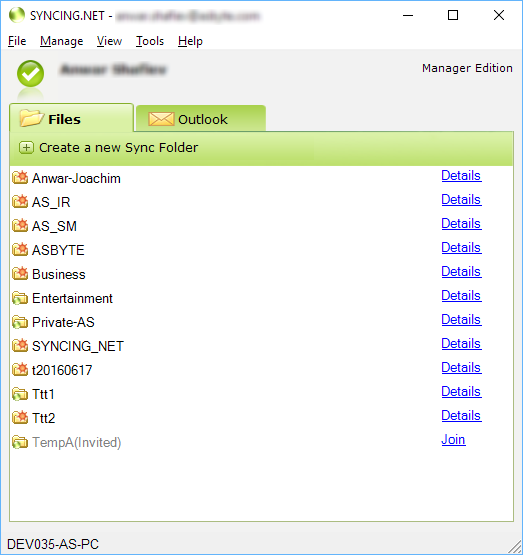 Outlook and File Synchronization Tool